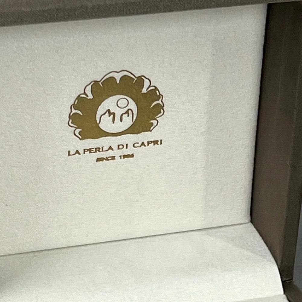 La Perla Di Capri‎ Luxury Jewelry Box Bronze Satin Ring Pendant Gift Case Italy